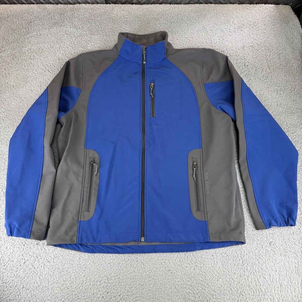 Black Diamond Jacket Mens XL Blue Gray Softshell Full Zip Outdoor Hiking Layer‎
